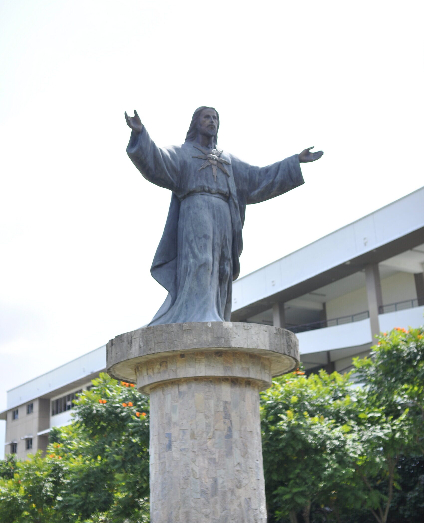 Sacred Heart of Jesus Statue inside the school campus